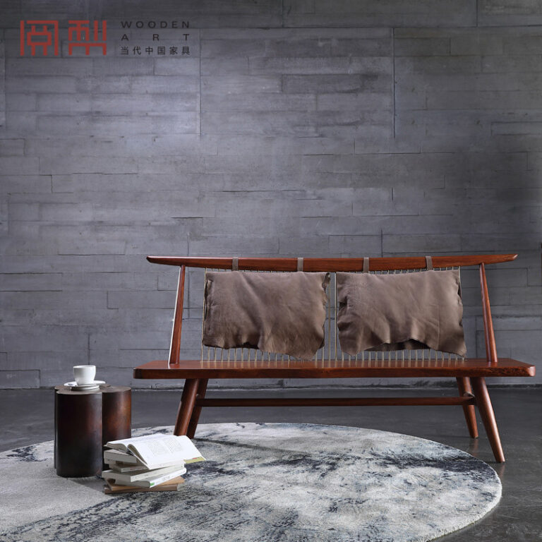 อ่านลูกแพร์ใหม่สไตล์จีนโซฟาไม้เนื้อแข็งแอฟริกัน Rosewood Frosted Cowhide Tenon โครงสร้างห้องนั่งเล่น Qinse