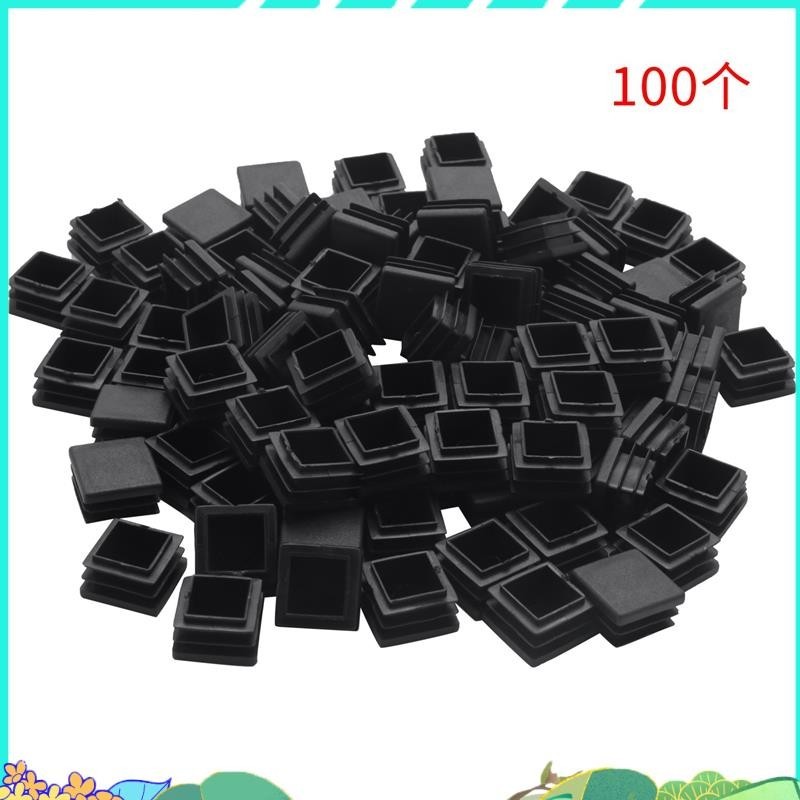 100 ชิ้นพลาสติกสแควร์หลอดแทรก จบ ว่างเปล่า หมวก 20 มิลลิเมตร x 20 มิลลิเมตรสีดา