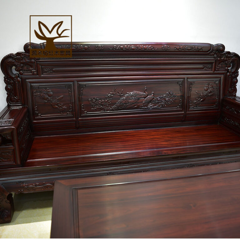 มะฮอกกานีโซฟาอเมริกัน ชิงชัน ใหม่เงินกลิ้งโซฟาไม้เนื้อแข็งทั้งหมดห้องนั่งเล่นรวมกันโซฟาแกะสลักโซฟา