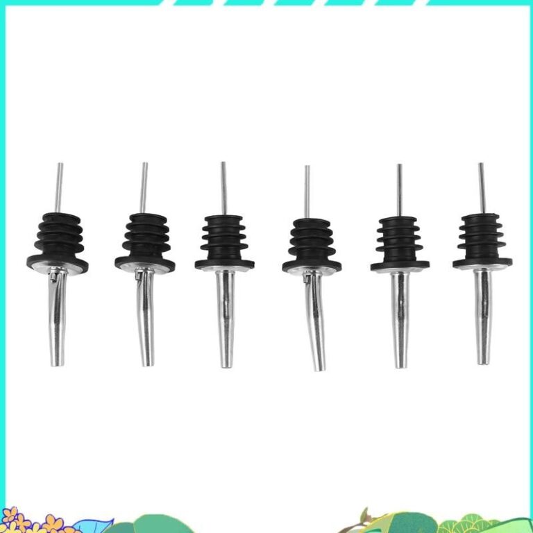 Fffefhrudh 6 ชิ้นสแตนเลส Spirit ขวดไวน์ Pourer Stopper ฟรี Flow เหล้าค็อกเทล