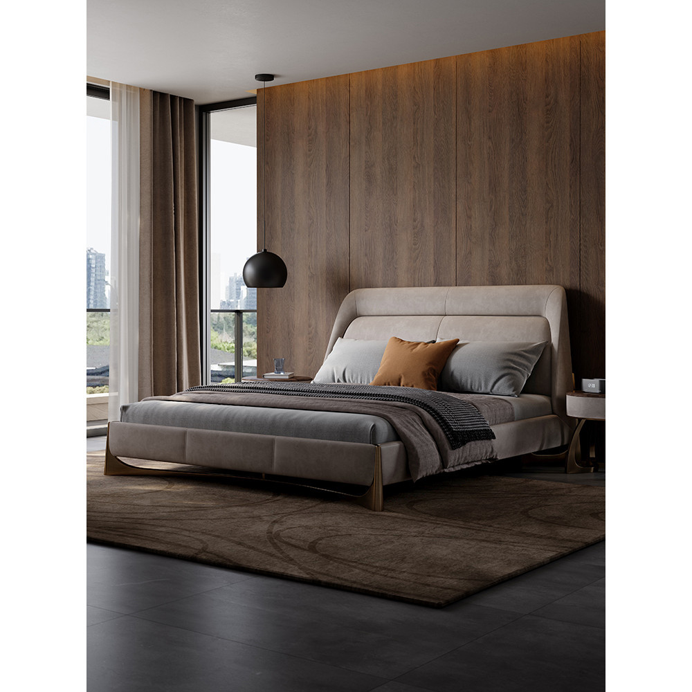 2023 สินค้าใหม่ VISN เตียงหรูหราเบาทันสมัย Villa Master แนวนอน HighEnd Designer เตียงคู่อิตาลี