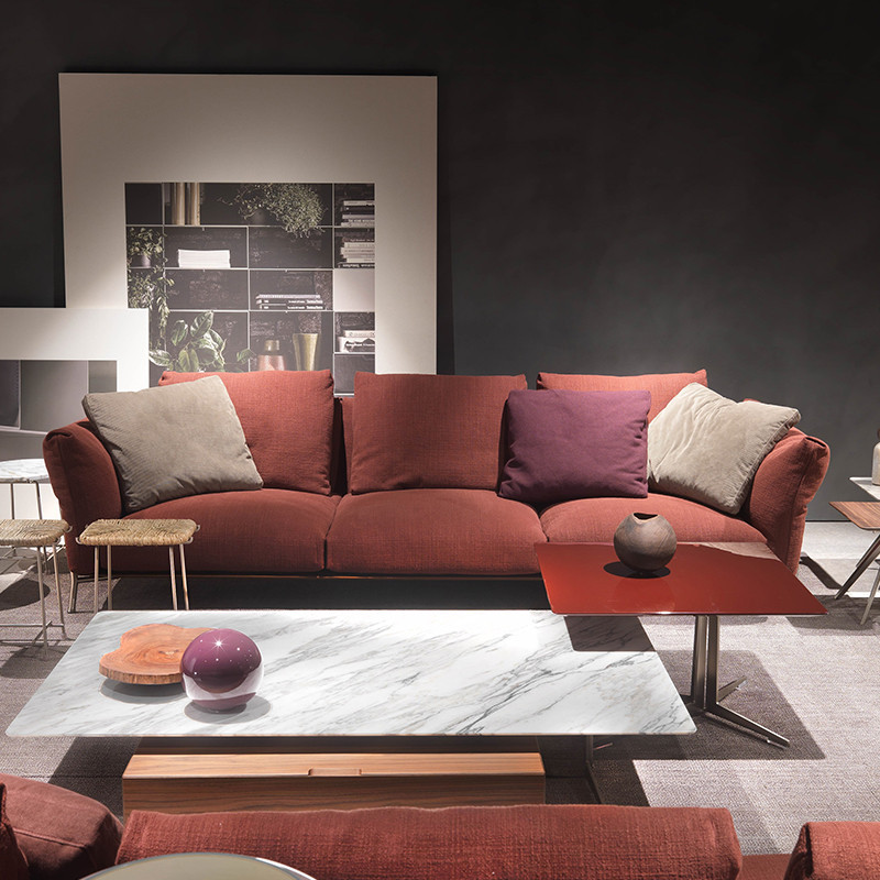 ECHOCASA Italian Minimalist Downผ้าฝ้ายผ้าลินินผ้าทราย Discovery Generation Simple Small Apartment Corner LShaped Combination