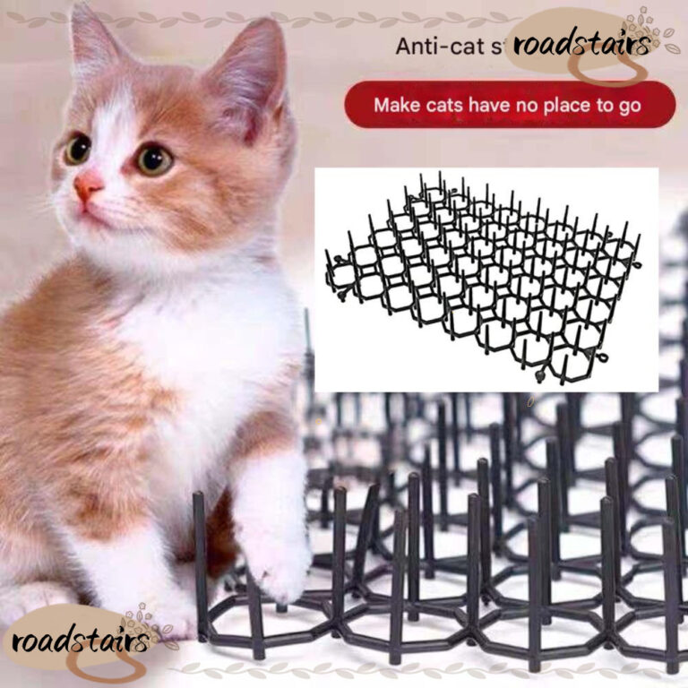 ROADSTAIRS Cat Repellent Matพลาสติกสามารถซ้อนเสื่อป้องกันการปีนเขาสัตว์เลี้ยงตารางไม่มีHram Soft Prick Antivandalism Matในร่มและกลางแจ้ง