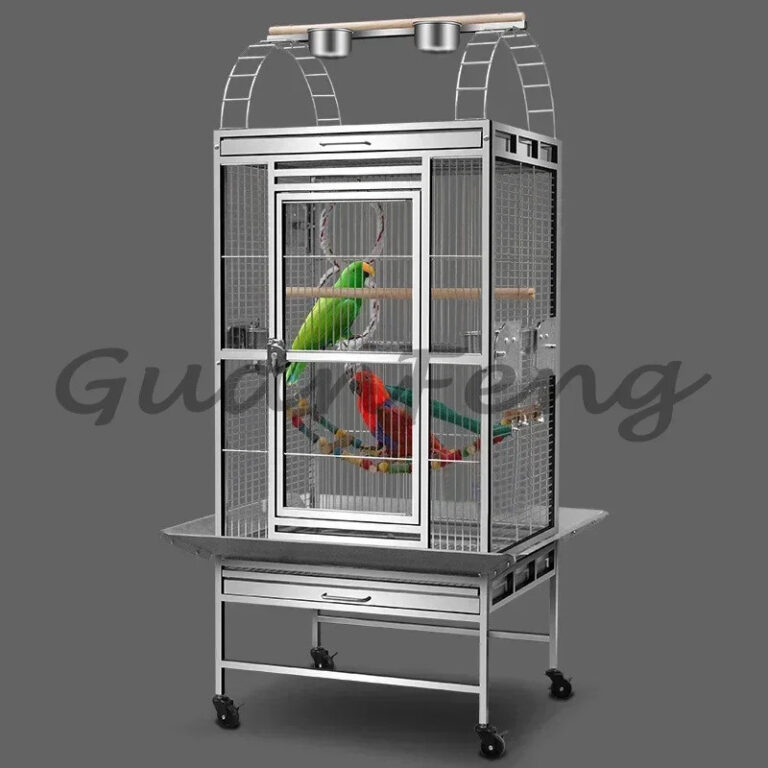 สแตนเลสนกแก้วกรงขนาดกลางขนาดใหญ่ดีลักซ์นกกระท่อมขนาดใหญ่พิเศษพื้นที่นกแก้วเพาะพันธุ์กรงที่มีล้อ516115