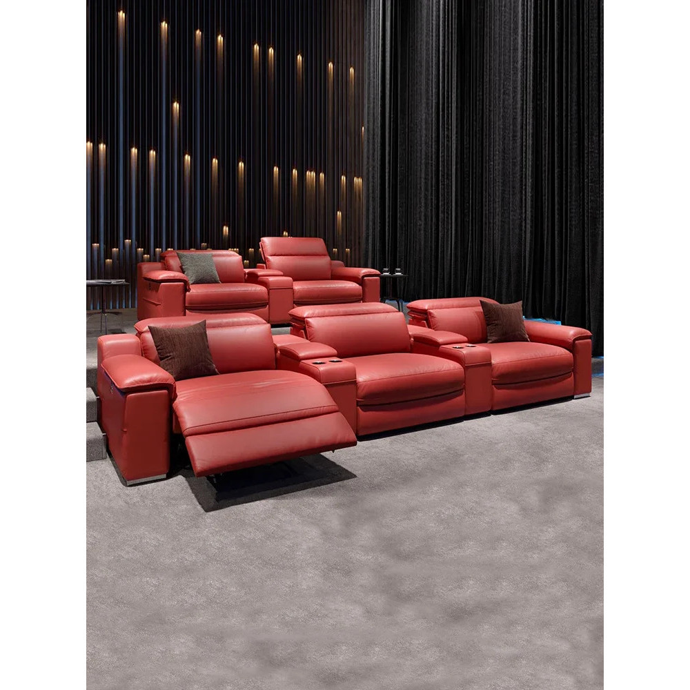 ใหม่วิลล่าส่วนตัวบ้านโรงภาพยนตร์โซฟาหดหนังไฟฟ้าทางานโซฟาห้องนั่งเล่นภาพและเสียงเก้าอี้โซฟา