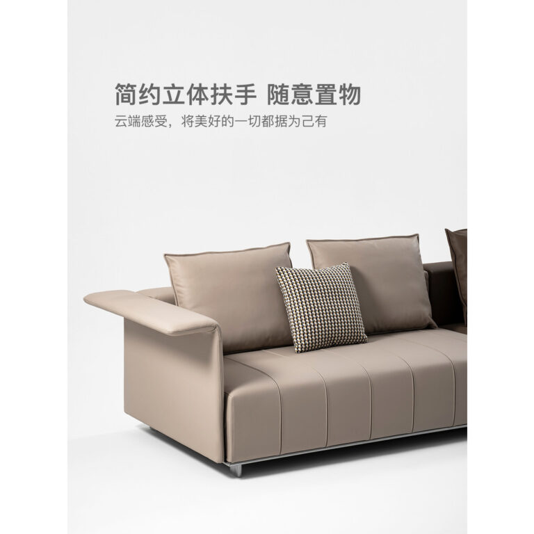 โมโมยันซวน ที่คัดสรรมาเป็นพิเศษอิตาลีเรียบง่ายขนาดใหญ่แบนชั้นแรก หนังวัว ห้องนั่งเล่นคีย์เปียโนจับคู่สีโซฟา