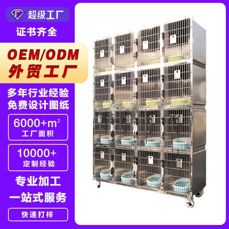 Lize สัตว์เลี้ยงแมวกรง 304 สแตนเลสผสมกรงแมวสุนัขเลี้ยงกรงพร้อมกล่องครอกแมวขนาดใหญ่หลายชั้นผสมกรง