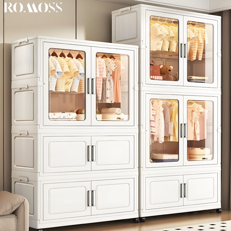 ROMO ตู้เสื้อผ้าพับ ตู้เสื้อผ้า สวย ตู้เก็บของ ทนทาน กันฝุ่นและกันน้ำ ความจุสูง ตู้เสื้อผ้าเด็ก