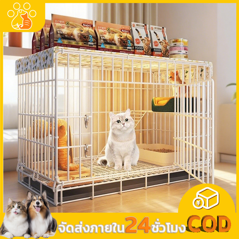 กรงแมว คอกแมว ของขวัญฟรี 24ชั้น กรงแมวขนาดใหญ่ บันไดปีน ถาดถอดล้าง กรงสัตว์เลี กรงกระต่าย กรง แมว
