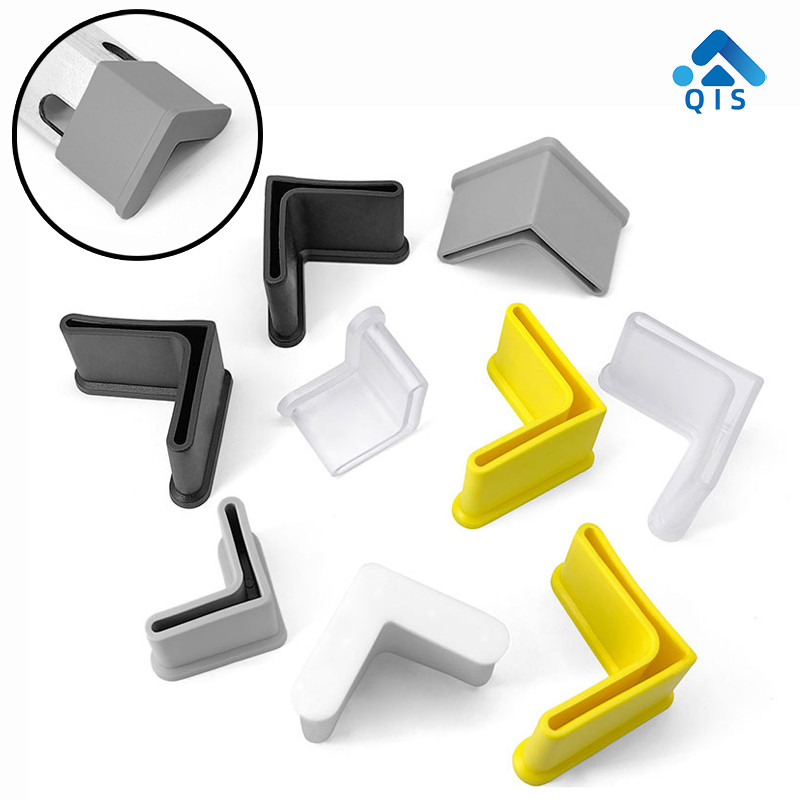 สามเหลี่ยมเหล็ก Slotted เท้า Pad เหล็กมุมบาร์ชั้นวางฐานยางเฟอร์นิเจอร์เก้าอี้ขาบันไดRack L มุมซิลิโคนเท้าหมวก Pad Protector ฝาครอบ