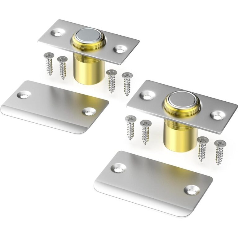 อัพเกรดแม่เหล็กประตูจับปรับที่แข็งแกร่งแม่เหล็กบอลจับสาหรับด้านบนประตูเปลี่ยนสาหรับจับบอลประตูแม่เหล็กปกปิดสาหรับฝรั่งเศสสองประตูตู้ปร