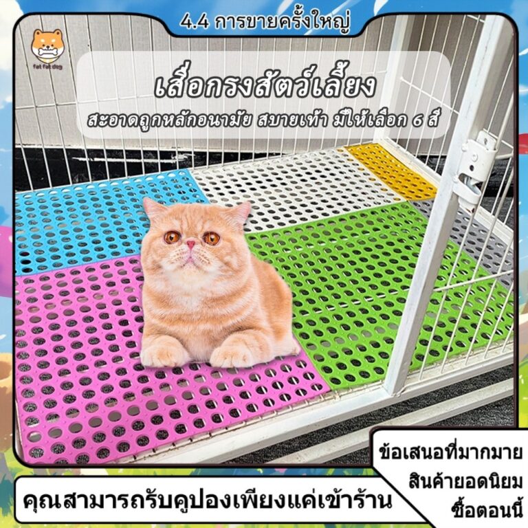 แผ่นจิ๊กซอว์ปูกรง รองกรงสัตว์เลี้ยง สามารถกันลื่นได้ พรมดักทรายแมว