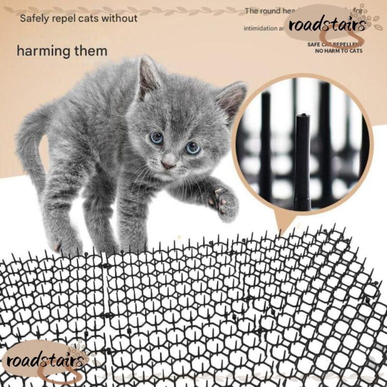 ROADSTAIRS เสื่อป้องกันการปีนเขาสาหรับสัตว์เลี้ยง สามารถซ้อนเสื่อไล่แมว Prick นุ่ม พลาสติกไม่มี Harm Grid Catproof Mat ในร่มและกลางแจ้ง