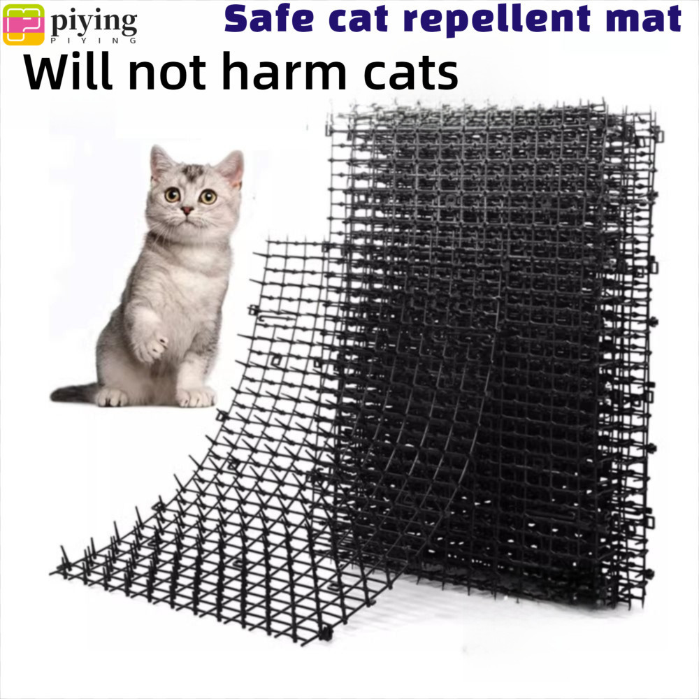 PIYING เสื่อไล่แมว ไม่มีแผ่นป้องกันการปีนเขาสาหรับสัตว์เลี้ยงพลาสติก Harm ตารางสามารถซ้อนเสื่อแมว Prick นุ่มในร่มและกลางแจ้ง