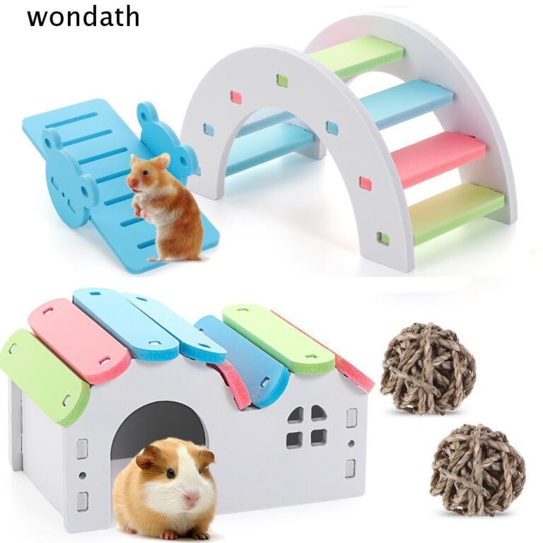 WONDA หนูแฮมสเตอร์ House Seesaw ของเล่นฟัน Care สัตว์เลี้ยงฟันเคี้ยวของเล่นไม้
