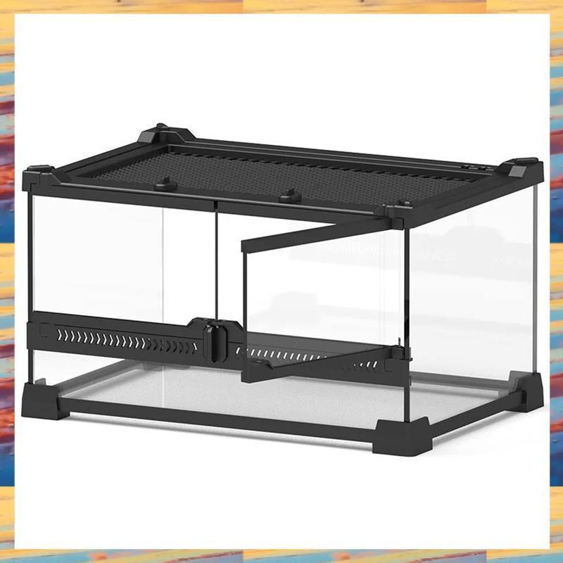 ล ม ถาม N กล่องเพาะพันธุ์กระจกป้องกันเหล็ก สะเทินน้าสะเทินบก ปีนเขา สัตว์เลี้ยง จิ้งจก ประตูคู่ ป่าฝน ภูมิทัศน์ กล่องเพาะพันธุ์