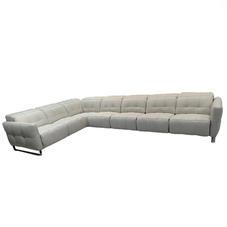 โซฟาเอนกายไฟฟ้ามอเตอร์คู่รูปตัว L โมเดิร์น โซฟาสาหรับตัดหนังพร้อมพนักพิงศีรษะแบบปรับได้ห้องโรงละคร