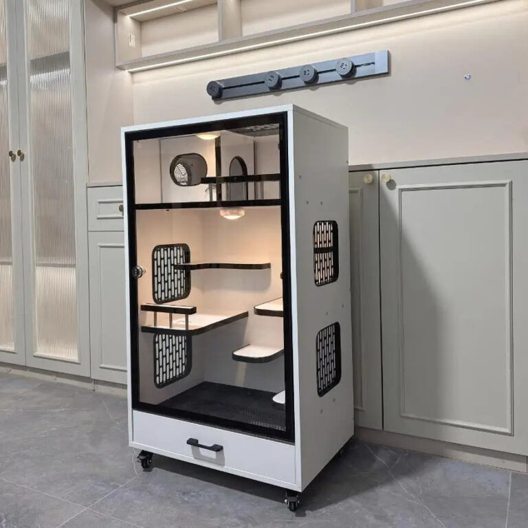 ชินชิลล่ากรงตู้วิลล่ากรงที่กาหนดเองสามารถปรับแต่งเครื่องปรับอากาศสบายไม้เนื้อแข็งนิเวศวิทยา