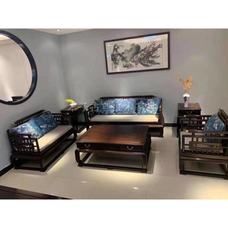 มะฮอกกานีโซฟาแอฟริกันไม้มะเกลือใหม่จีนโซฟาสไตล์จีนไม้เนื้อแข็งห้องนั่งเล่นโบราณขนาดเล็กพาร์ทเมนท์โซฟารวมกัน