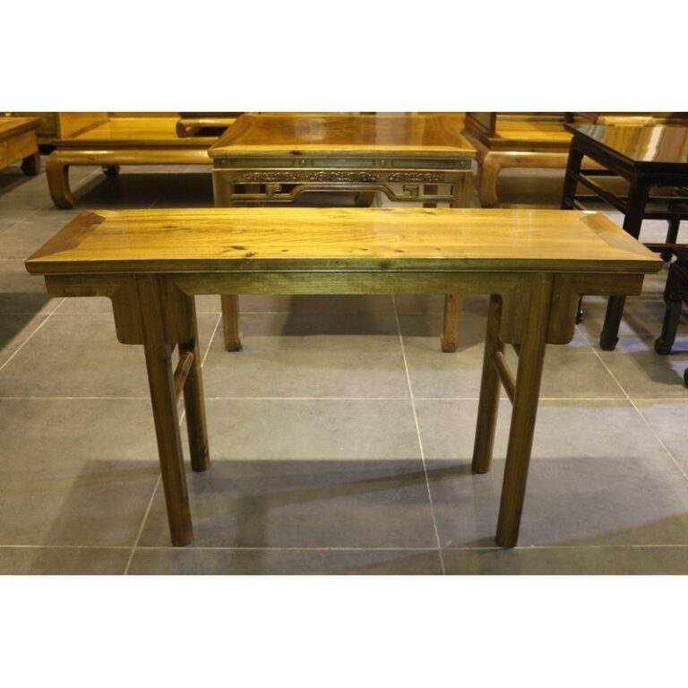 ผ้าไหมสีทอง Nanmu ตารางโต๊ะพุทธโต๊ะพระพุทธรูปเสฉวนกรอบใบเล็ก Nanping กรณีจีนโบราณเฟอร์นิเจอร์ไม้เนื้อแข็ง