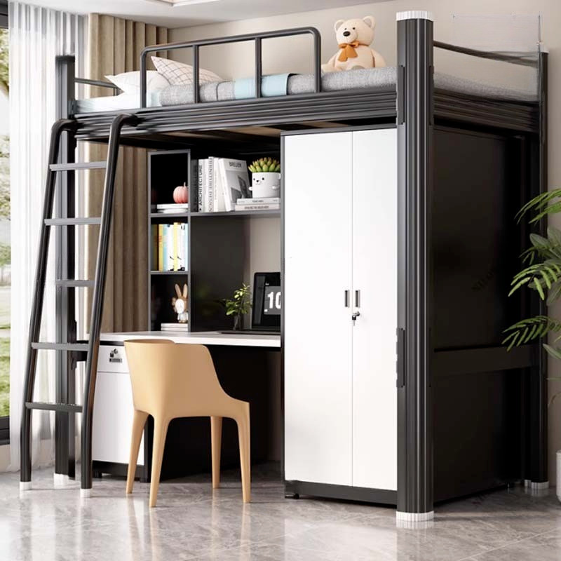 Loft Bed Frame Bed Table College Bed Studet หอพักพนักงาน Combiatio Apartmet บันได Double Layer Jihuann2เอสจี