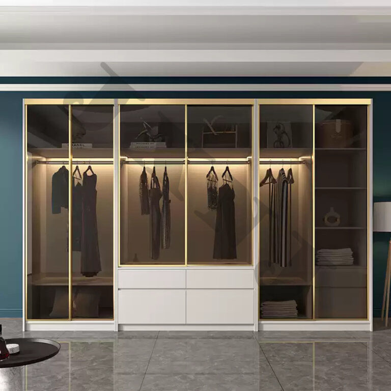 สั่งซื้อล่วงหน้า 30 วัน Nordic พร้อมการออกแบบที่ทันสมัยเรียบง่ายจัดเก็บตู้เสื้อผ้าบอร์ดประเภทตู้เสื้อผ้าประตูบานเลื่อน JXNJ