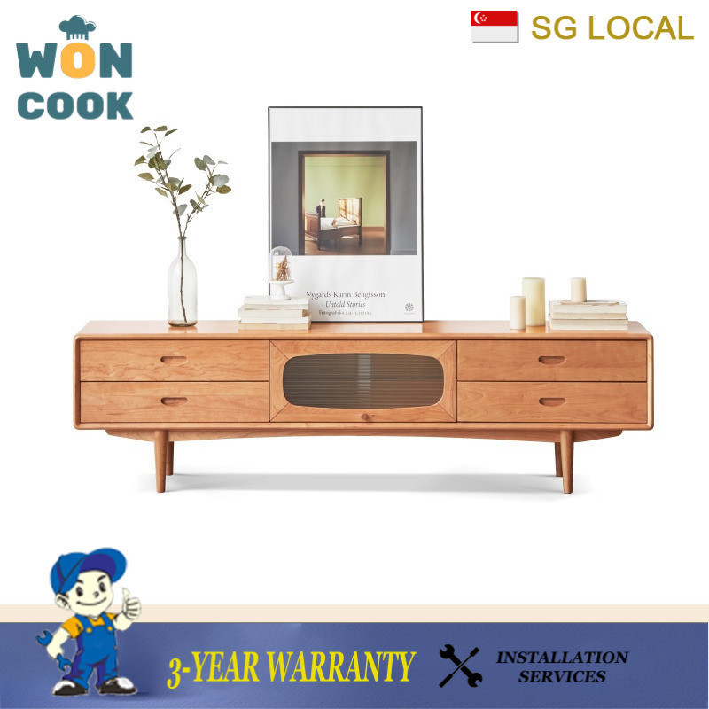 WON Tv Preorder BBH Cabinet wrp 2021 ภาษาไม้ทั้งหมดทีวีขนาดเล็ก Family Cherry Storage ชั้นห้องนั่งเล่นยุคกลาง ห้องดาวหรูหราแสง