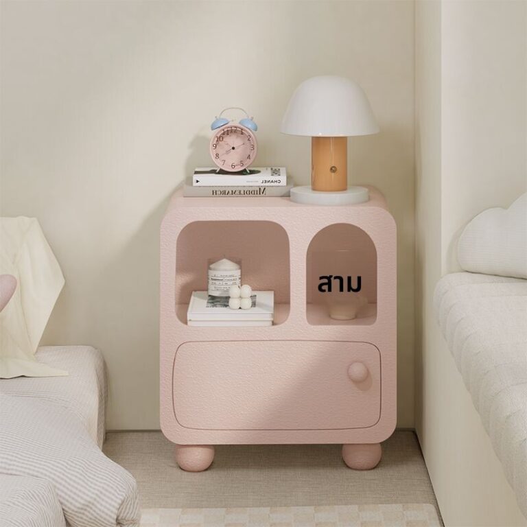 โต๊ะข้างเตียงสีสดใสโต๊ะห้องนอนฝรั่งเศสตู้เก็บของข้างเตียงขนาดเล็กสไตล์โมเดิร์น376