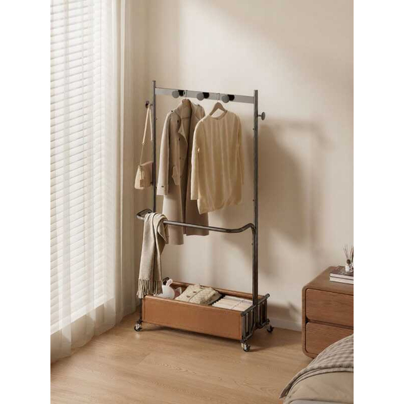 ZHUSHANXIA ชั้นวางตู้เสื้อผ้าแบบเคลื่อนย้ายได้ประหยัดพื้นที่