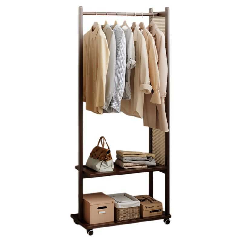 ZHUSHANXIA ชั้นวางเสื้อไม้มัลติฟังก์ชั่นข้างเตียง