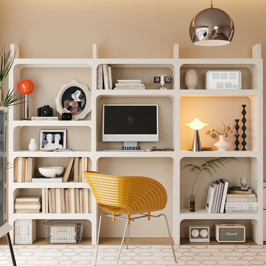 30 วันขายล่วงหน้า ยุคกลางชั้นวางหนังสือ Creative Nordic ตู้หนังสือ Study เครื่องสาอางตาราง MultiLayer DIY Shees Storage Rack PHL