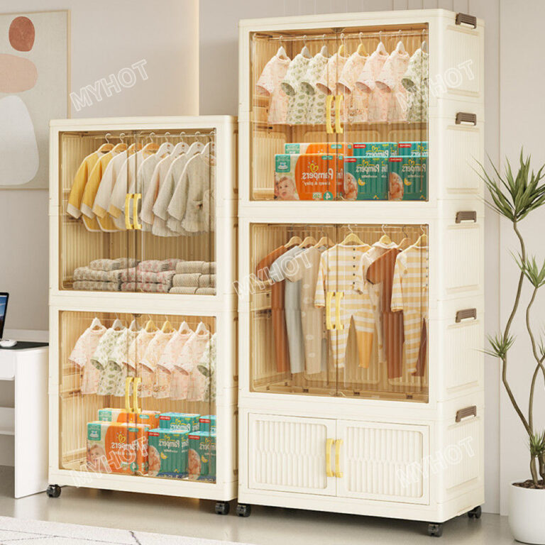 ตู้เก็บของพับได้บ้านตู้เสื้อผ้าเด็กตู้เสื้อผ้าตู้เก็บของเล่นขนมขบเคี้ยวตู้เก็บของ พื้นที่จัดเก็บ 16 แขวน
