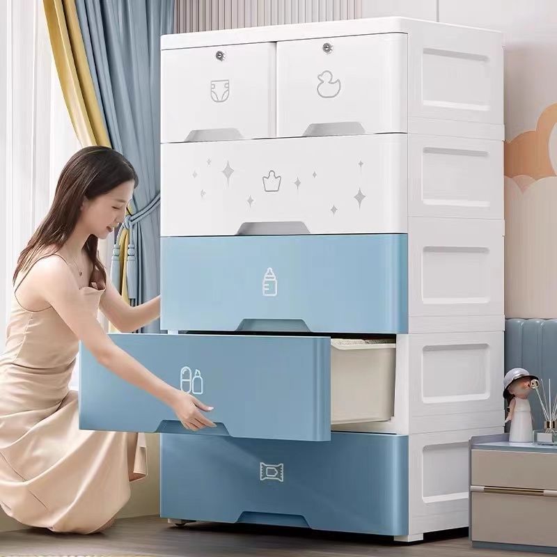 LESS ตู้ข้างเตียง ลิ้นชักใส่เสื้อผ้า ลิ้นชักเก็บของ 60cm ความจุแบริ่ง 500KG ปลอดสารพิษ ไม่มีกลิ่น กันฝุ่นและ มีล้อ