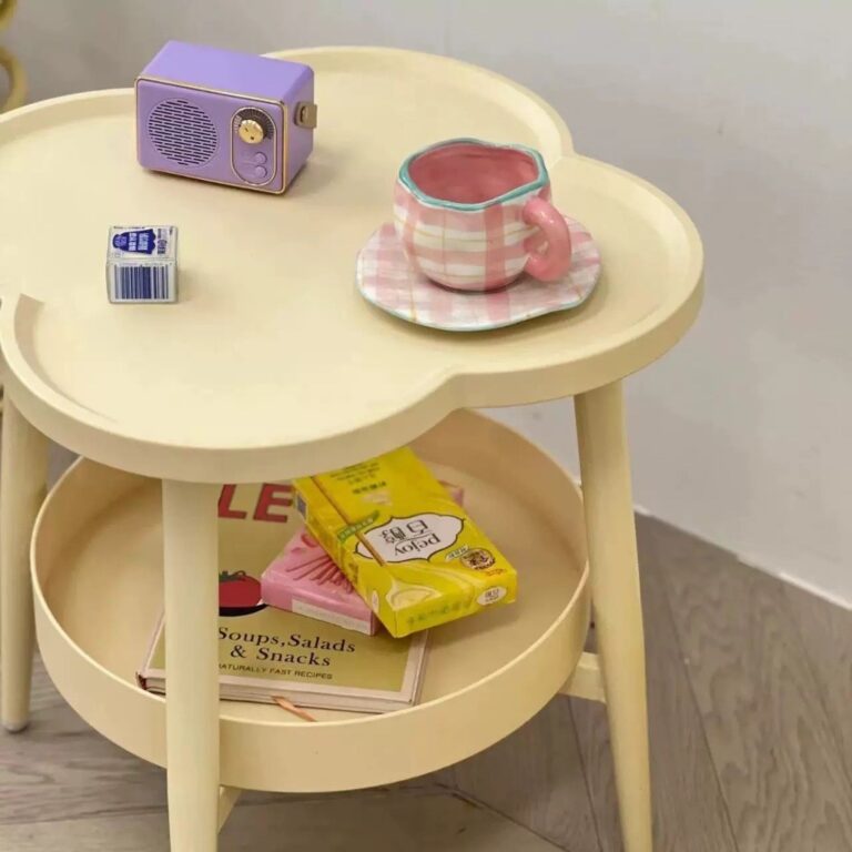 HOTพร้อมส่ง โต๊ะข้างในครัวเรือน คลาวด์ โต๊ะกาแฟขนาดเล็ก เรียบง่าย สองชั้น โต๊ะกลม ตู้ข้างโซฟา