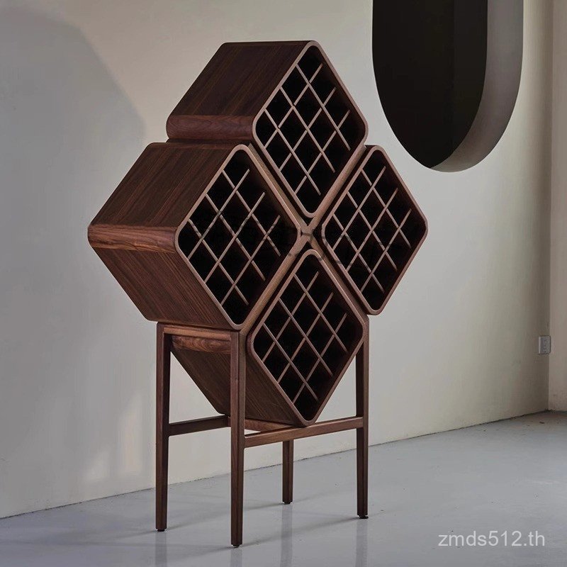 ตู้ไวน์ระดับไฮเอนด์วอลนัทสีดาเพชรชั้นวางไวน์ครัวเรือน2025ชั้นวางห้องนั่งเล่นสไตล์ใหม่ชั้นวางจอแสดงผลไม้เนื้อแข็งใหม่สไตล์จีน ชม9หน้า