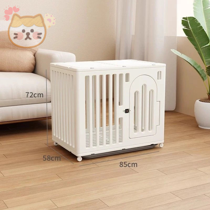 บ้านแมวในร่มของใช้ในครัวเรือน กรงแมวและห้องน้ำแมวในที่เดียว พื้นที่ว่างขนาดใหญ่พิเศษ