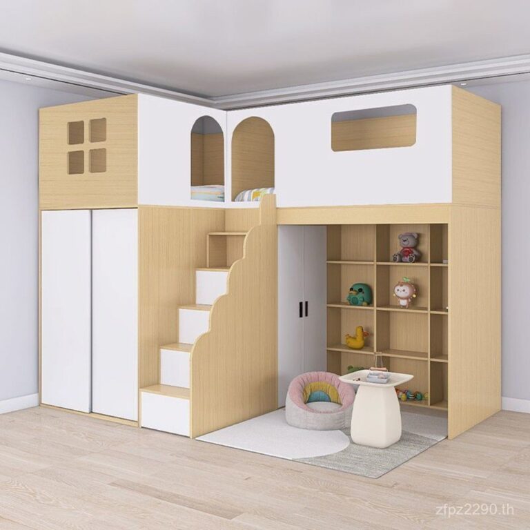 Locker ภายใต้เตียงตู้เสื้อผ้า Mutual Small Apartment Sister รวมแบบบูรณาการตู้เตียงพร้อมบันไดเด็ก KH5Y