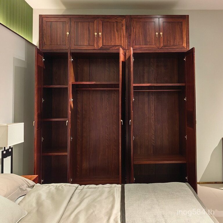 ห้าประตูตู้สองประตูทั้งหมดไม้เนื้อแข็งตู้หลังคาตู้เสื้อผ้าตู้เสื้อผ้าไม้มะเกลือสามประตูใหม่จีนรวมกันตู้ไม้มะเกลือล