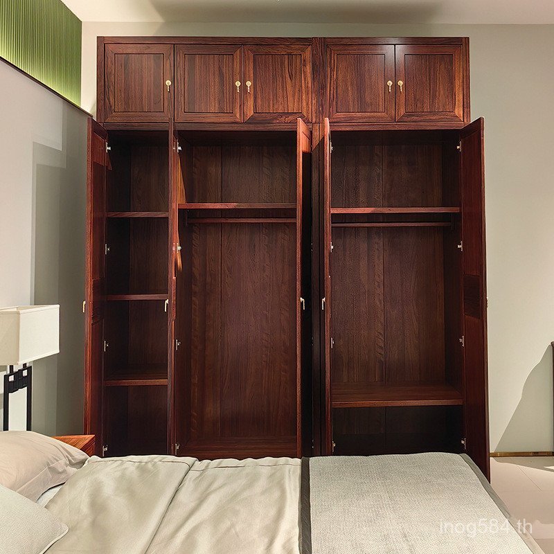 ห้าประตูตู้สองประตูทั้งหมดไม้เนื้อแข็งตู้หลังคาตู้เสื้อผ้าตู้เสื้อผ้าไม้มะเกลือสามประตูใหม่จีนรวมกันตู้ไม้มะเกลือล