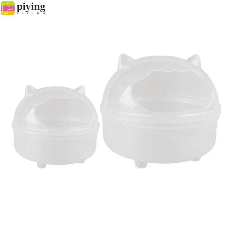 ผิง ห้องน้าหนูแฮมสเตอร์ อ่างอาบน้าหนูแฮมสเตอร์ป้องกันการรั่วโปร่งใส ภาชนะอาบน้าทรายหนูแฮมสเตอร์ความจุขนาดใหญ่แบบใช้ซ้าได้อุปกรณ์สัตว์เลี้