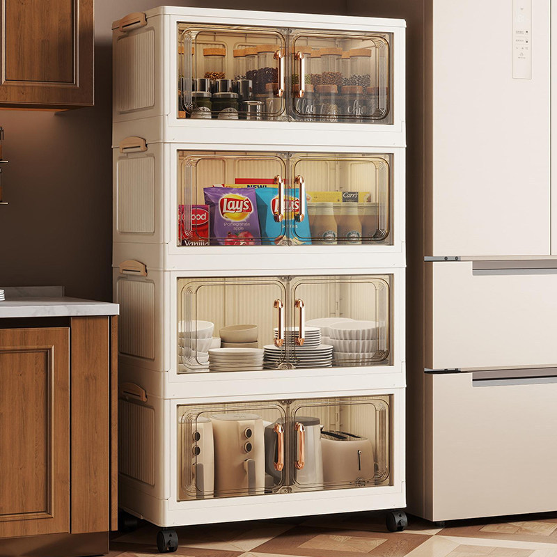 ตู้เก็บของพับได้ ตู้เก็บของพลาสติกมัลติฟังก์ชั่น ตู้เสื้อผ้าขนาดใหญ่ มีล้อ ป้องกันฝุ่น จัดเต็ม การลดราคาแบบจำกัดเวลา