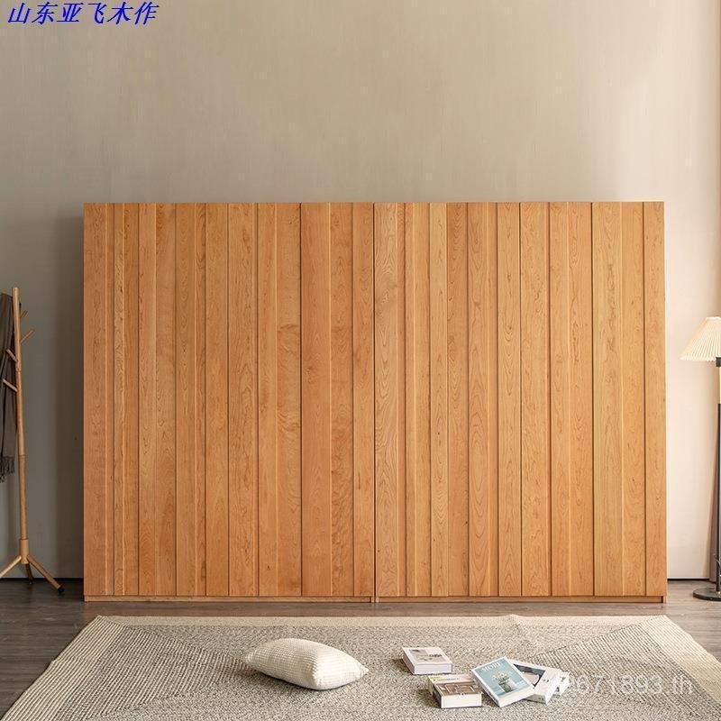 นอร์ดิกไม้เนื้อแข็งทั้งหมดที่ทันสมัยเรียบง่ายตู้ตู้เสื้อผ้าล็อกสไตล์ตู้เสื้อผ้าไม้เชอร์รี่มัลติฟังก์ชั่สไตล์ญี่ปุ่นการจัดเก็บ ใช่แล้ว