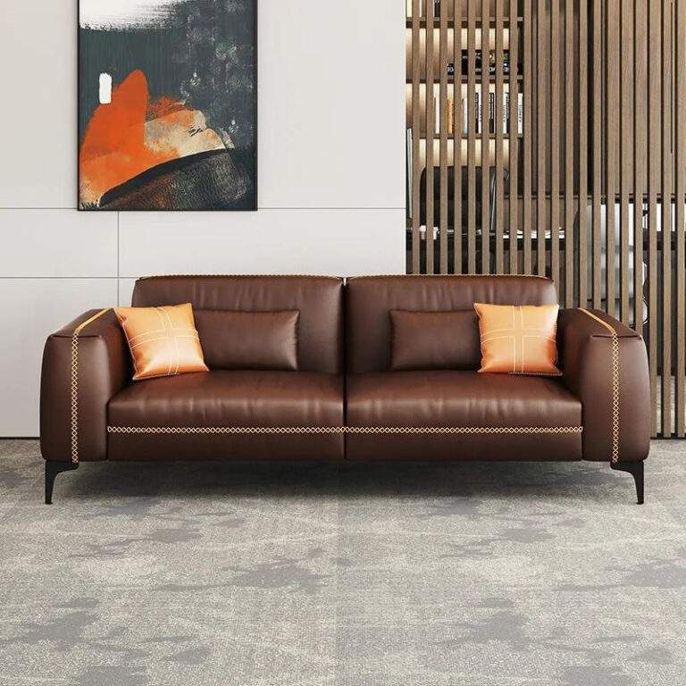 โซฟาห้องนั่งเล่นนอร์ดิกที่เรียบง่ายทันสมัยรวมกันสานักงานธุรกิจแผนกต้อนรับหนังโซฟา