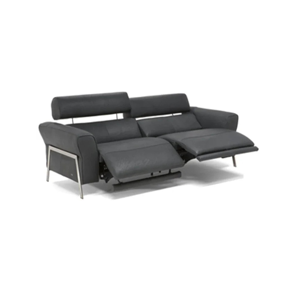 Dual Motor Recliners 2 ที่นั่งจริงโซฟาหนังไฟฟ้า Recliner Salon โซฟาพัฟที่นั่ง Handing Sala Canape Cama