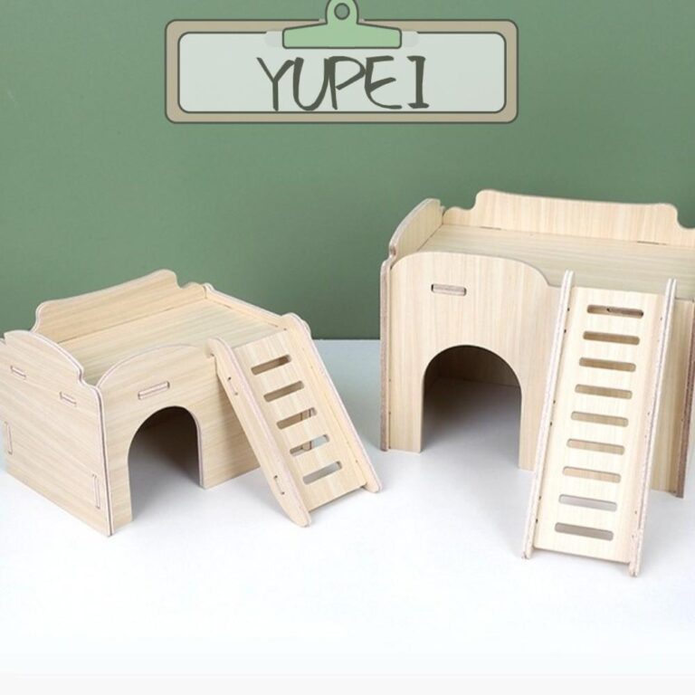หยูเป่ย หนูแฮมสเตอร์วิลล่าติดตั้งง่ายบ้านเคี้ยวอุปกรณ์กรงหนูแฮมสเตอร์ไม้ทนทานปีนของเล่นอุปกรณ์สัตว์เลี้ยง