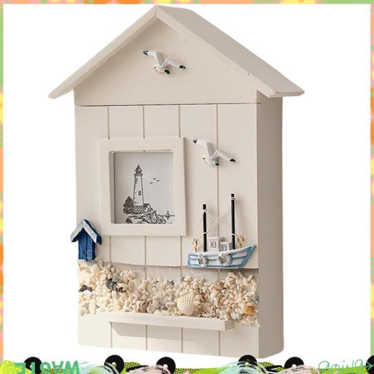 ชั้นวางกุญแจตู้ติดผนัง กล่องเก็บกุญแจบ้านไม้ รูปปั้นโมเดลสไตล์เมดิเตอร์เรเนียนตกแต่งผนังบ้าน