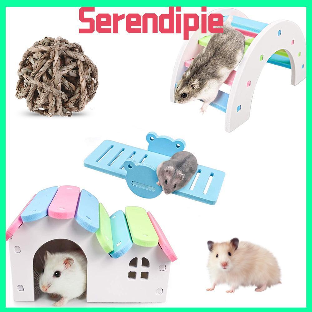 SERENDIPIE ของเล่นกระดานหกบ้านหนูแฮมสเตอร์ สะพาน การดูแลฟัน ไม้