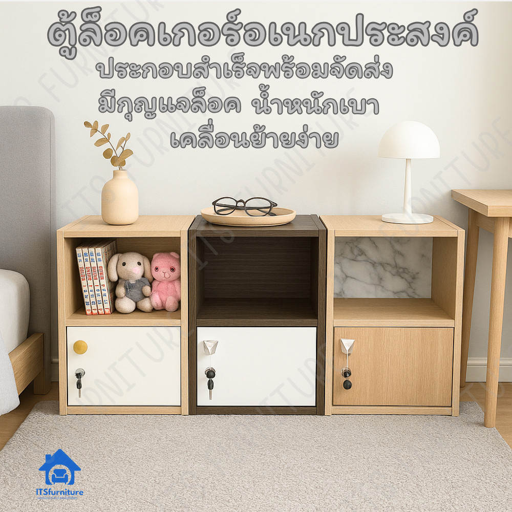 ITS ตู้ล็อคเกอร์เอนกประสงค์ รุ่น 1บานชั้นล่างขาว สินค้าประกอบพร้อมใช้งาน มีสต็อคเยอะมาก ส่งไว