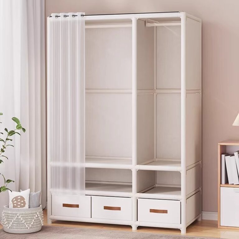 3 in 1ราวแขวนผ้า ตู้เสื้อผ้า ชั้นวางของ ลิ้นชักความจุขนาดใหญ่ พร้อมม่านป้องกันฝุ่นละออง มีให้เลือก 3 ขนาด