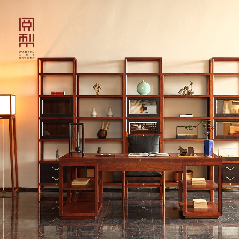 อ่านลูกแพร์เฟอร์นิเจอร์หมิงโต๊ะอ่านหนังสือไม้เนื้อแข็งทั้งหมดเดือยเหมาหัตถกรรมโต๊ะใหม่จีนชิงชันลิ้นชักจัดเก็บที่เรียบง่าย